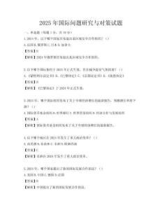 2025年國際問題研究與對策試題