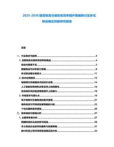 2025-2030捷克物流倉儲系統效率提升策略探討及多式聯運模式創新研究報告
