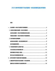 2025碳中和背景下光伏建筑一體化發展機遇分析報告
