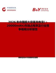 2026年中国超大容量充电宝(＞20000mAh)市场占有率及行业竞争格局分析报告