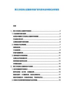 第三方檢測認證服務市場擴容與資本運作模式分析報告