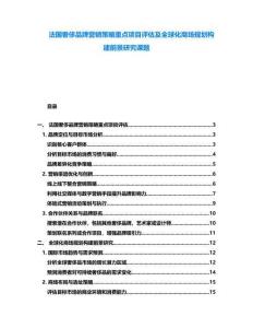 法國奢侈品牌營銷策略重點項目評估及全球化商場規劃構建前景研究課題
