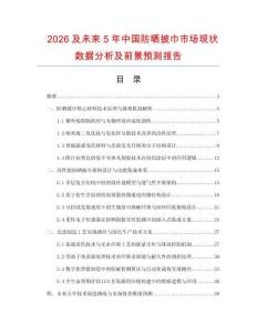 2026及未來5年中國防曬披巾市場現狀數據分析及前景預測報告