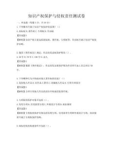 知识产权保护与侵权责任测试卷