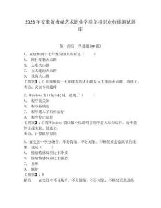 2026年安徽黄梅戏艺术职业学院单招职业技能测试题库带答案详解（轻巧夺冠）