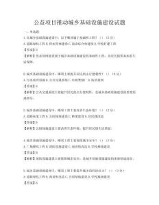 公益項目推動城鄉基礎設施建設試題