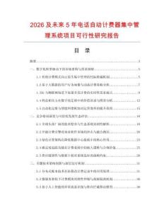 2026及未来5年电话自动计费器集中管理系统项目可行性研究报告