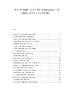 2025-2030韓國半導體產業市場深度研究分析與未來規劃與投資布局深度研究報告