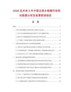 2026及未來5年中國主排水格柵市場現狀數據分析及前景預測報告