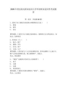 2026年重慶機(jī)電職業(yè)技術(shù)大學(xué)單招職業(yè)適應(yīng)性考試題庫(kù)及參考答案詳解一套