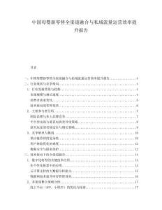中國母嬰新零售全渠道融合與私域流量運營效率提升報告