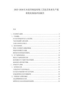 2025-2030紅木家具制造傳統工藝技藝傳承生產流程優化策劃評估報告