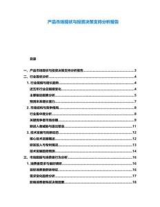產(chǎn)品市場(chǎng)現(xiàn)狀與投資決策支持分析報(bào)告