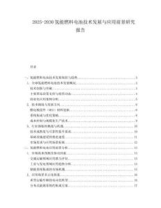 2025-2030氫能燃料電池技術發展與應用前景研究報告
