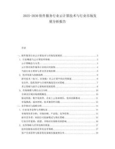 2025-2030軟件服務行業(yè)云計算技術與行業(yè)市場發(fā)展分析報告