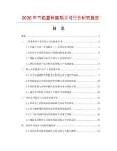 2026年三色堇种苗项目可行性研究报告