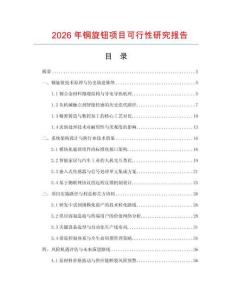 2026年銅旋鈕項目可行性研究報告