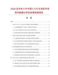2026及未來5年中國三七葉總皂苷市場現狀數據分析及前景預測報告