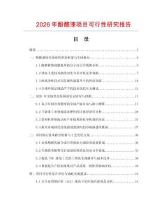 2026年酚醛漆项目可行性研究报告