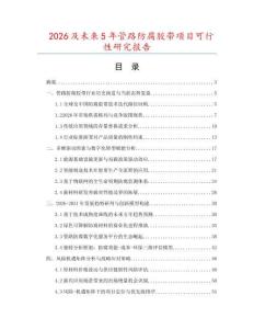 2026及未來5年管路防腐膠帶項目可行性研究報告