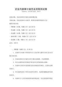 企業(yè)內(nèi)部審計(jì)規(guī)范及流程測試卷