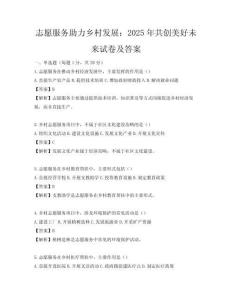 志愿服務助力鄉村發展：2025年共創美好未來試卷及答案