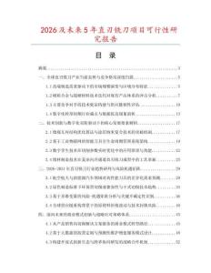 2026及未来5年直刃铣刀项目可行性研究报告