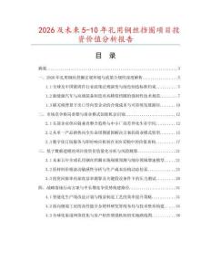 2026及未來5-10年孔用鋼絲擋圈項(xiàng)目投資價值分析報告