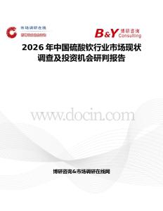 2026年中國硫酸欽行業(yè)市場現(xiàn)狀調(diào)查及投資機(jī)會(huì)研判報(bào)告