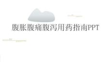 腹胀腹痛腹泻用药指南PPT