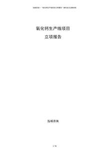 氧化钙生产线项目立项报告