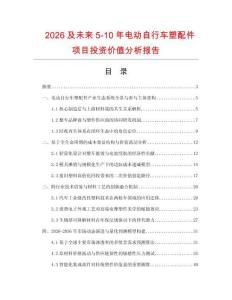 2026及未來5-10年電動自行車塑配件項目投資價值分析報告