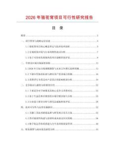 2026年骆驼背项目可行性研究报告