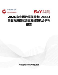 2026年中國數據即服務(DaaS)行業市場現狀調查及投資機會研判報告