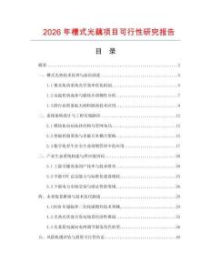2026年槽式光藕项目可行性研究报告