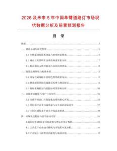 2026及未来5年中国单臂道路灯市场现状数据分析及前景预测报告