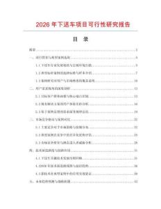 2026年下送車項目可行性研究報告