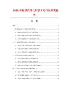 2026年粉煤灰活化劑項目可行性研究報告