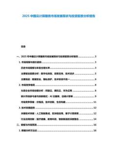 2025中國云計算服務市場發展現狀與投資前景分析報告