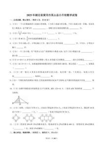 【2025】湖北省黃岡市英山縣小升初數(shù)學(xué)試卷附答案解析