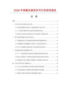 2026年保暖冰袋項(xiàng)目可行性研究報(bào)告