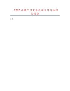 2026年圓三芯電源線項(xiàng)目可行性研究報告
