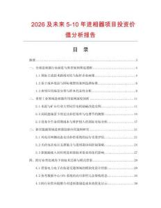 2026及未來5-10年進相器項目投資價值分析報告
