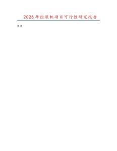 2026年組裝機項目可行性研究報告