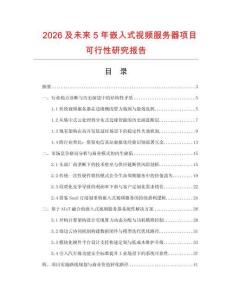 2026及未来5年嵌入式视频服务器项目可行性研究报告