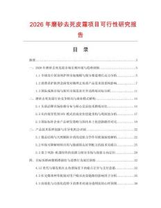 2026年磨砂去死皮霜項目可行性研究報告