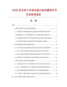 2026及未來5年綜合磁力起動器項目可行性研究報告