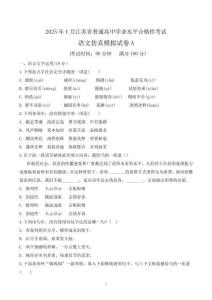 2025年1月江蘇高中學業水平合格性考試語文試卷(含答案解析)