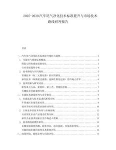 2025-2030汽車尾氣凈化技術(shù)標(biāo)準(zhǔn)提升與市場技術(shù)路線研判報(bào)告