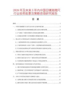 2026年及未來5年內中國目鏡測微尺行業投資前景及策略咨詢研究報告